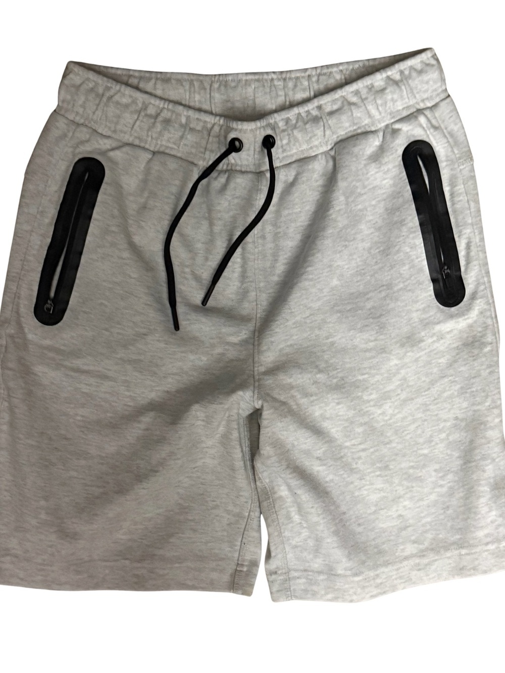 Boys XL Light Gray Athletic Drawstring Shorts with Zip Pockets